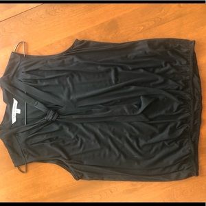 Max Studio Black Tank Top with Tie in front